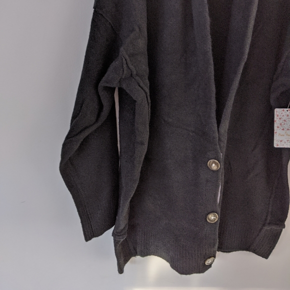 NWT Free People Black Cozy Eucalyptus Cardigan - Picture 4 of 7